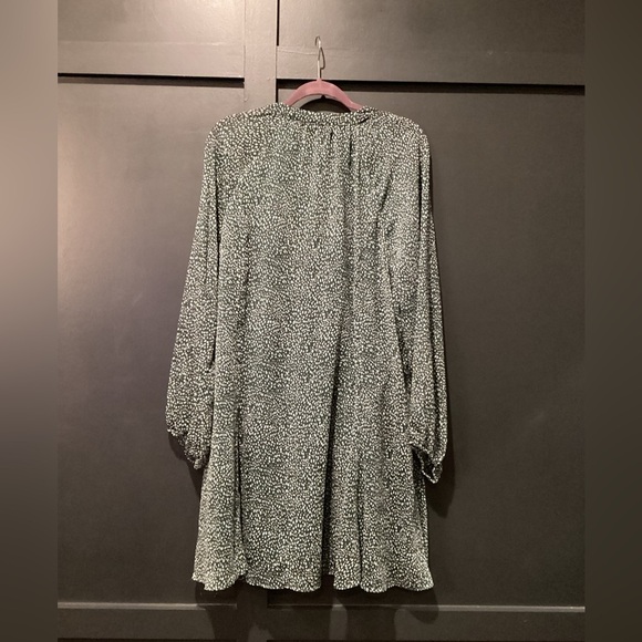 Joie Limited Edition Balloon Long Sleeve Green Flowy Chiffon Fall Mini Dress - Picture 5 of 9